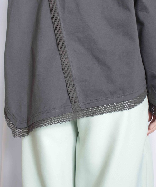 BITTOKO（ビットコ）の「メッシュ切替ロンT（Tシャツ/カットソー・レディース・ミント/ホワイト/ピンク/ブラック・FREE）」の13枚目の写真