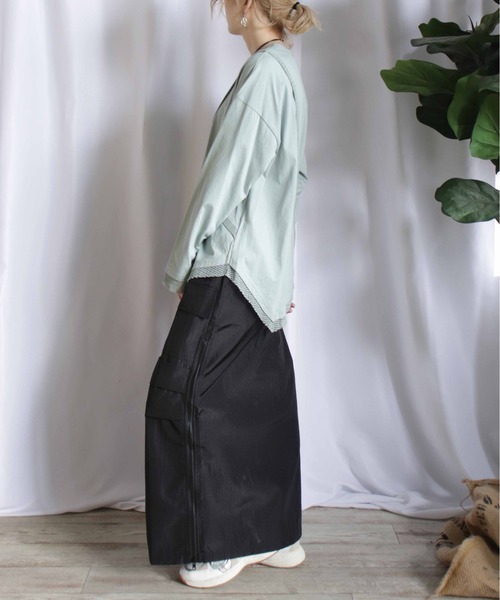 BITTOKO（ビットコ）の「メッシュ切替ロンT（Tシャツ/カットソー・レディース・ミント/ホワイト/ピンク/ブラック・FREE）」の17枚目の写真