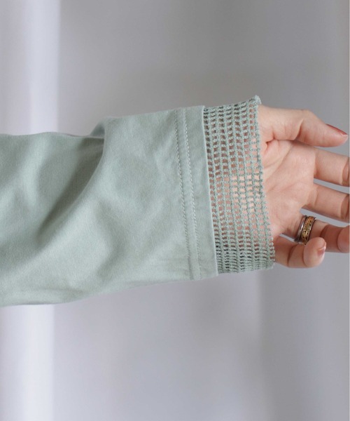 BITTOKO（ビットコ）の「メッシュ切替ロンT（Tシャツ/カットソー・レディース・ミント/ホワイト/ピンク/ブラック・FREE）」の22枚目の写真