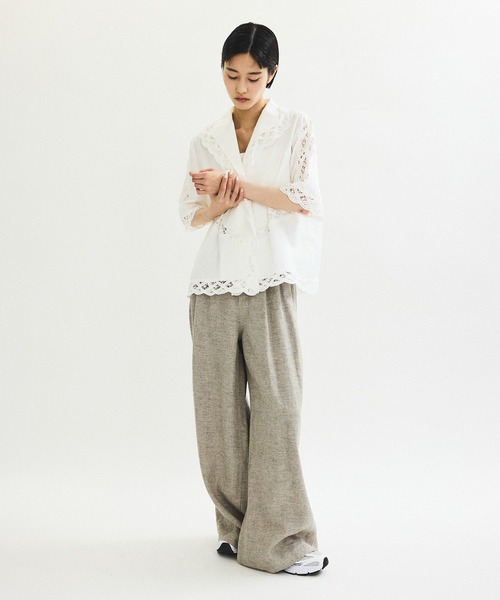 新品 ADAM ET ROPE' FEMMEバテンレースコンビシャツ バテンレースコンビシャツ / noa / ADAM ET ROPÉ FEMME ｜J