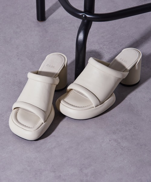 ALM.(アルム)の「【ALM.】CIELO LEATHER SANDALS(サンダル・レディース・ブラック/マルーン/アイボリー・36/38/37)」の1枚目の写真