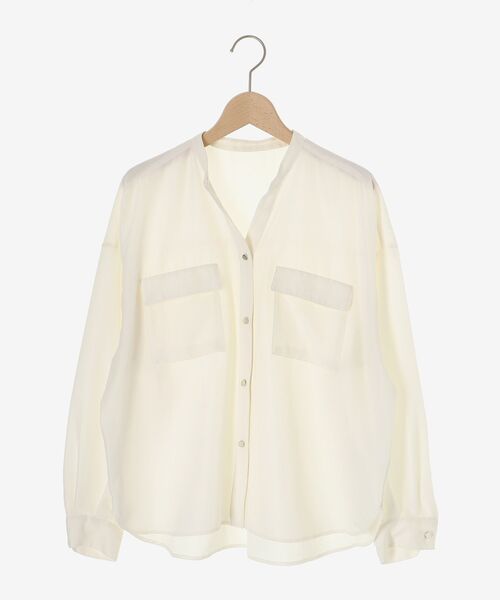 le.coeur blanc（ルクールブラン）の「フィブリルサテンダブルポケットシャツ（シャツ/ブラウス・レディース・ネイビー/オフホワイト/イエロー・38）」の17枚目の写真