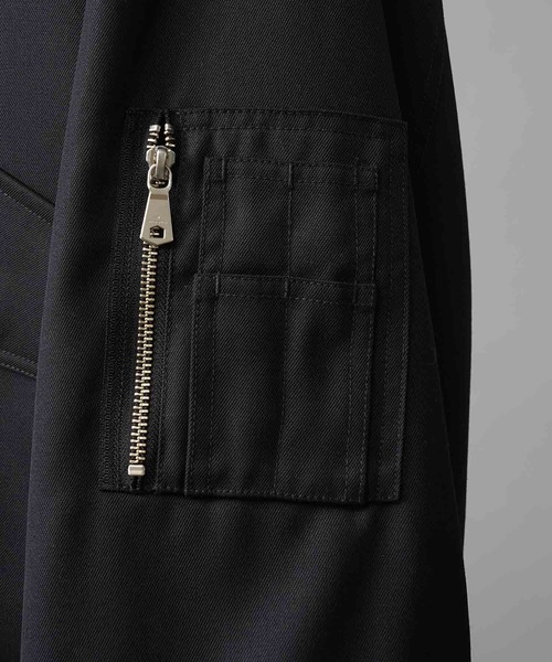 MAISON SPECIAL（メゾンスペシャル）の「《UNISEX》4 Colors Chambray Washable Wool Prime-Over G-1 Flight Jacket/4色シャンブレーウォッシャブルウールプライムオーバーG-1フライトジャケット【MAISON SPECIAL/メゾンスペシャル】（ブルゾン・メンズ・ブルー/ライトブルー/ブラック/チャコールグレー/グレー・2/0/1）」の11枚目の写真