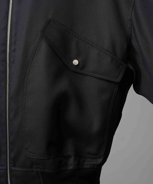 MAISON SPECIAL（メゾンスペシャル）の「《UNISEX》4 Colors Chambray Washable Wool Prime-Over G-1 Flight Jacket/4色シャンブレーウォッシャブルウールプライムオーバーG-1フライトジャケット【MAISON SPECIAL/メゾンスペシャル】（ブルゾン・メンズ・ブルー/ライトブルー/ブラック/チャコールグレー/グレー・2/0/1）」の10枚目の写真