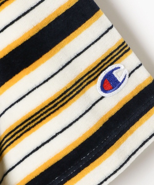 Champion（チャンピオン）の「【Champion(チャンピオン)】ボーダーTシャツ（Tシャツ/カットソー・レディース・オレンジ/オフホワイト・MEDIUM）」の4枚目の写真