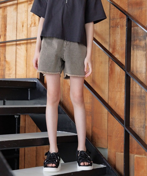 GLOBAL WORK（グローバルワーク）の「GOODデニムフリンジショートパンツ/292281（デニムパンツ・キッズ・ブラウン系その他/ブルー/サックスブルー・130cm/140cm/150cm/160cm）」の2枚目の写真