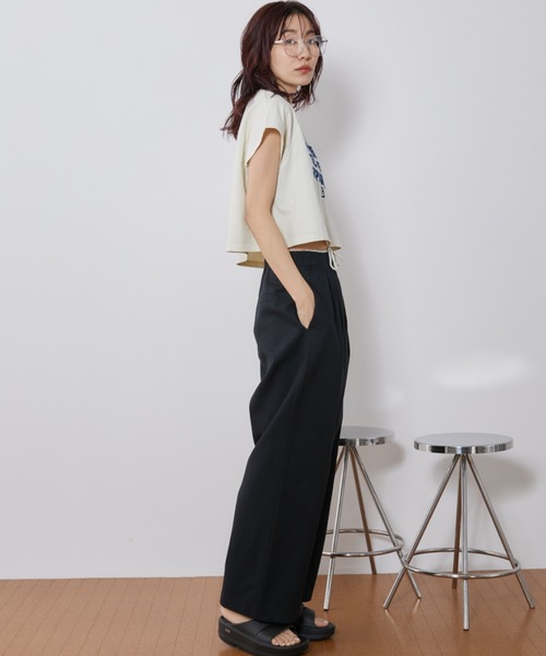 Auntie Rosa Holiday(アンティローザホリデー)の「ラグランクロップドプリントTEE(Tシャツ/カットソー・レディース・ナチュラル/チャコールグレー・FREE)」の10枚目の写真