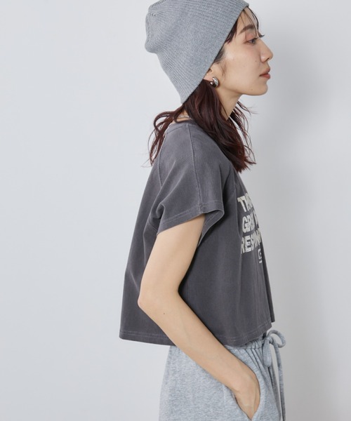 Auntie Rosa Holiday(アンティローザホリデー)の「ラグランクロップドプリントTEE(Tシャツ/カットソー・レディース・ナチュラル/チャコールグレー・FREE)」の16枚目の写真