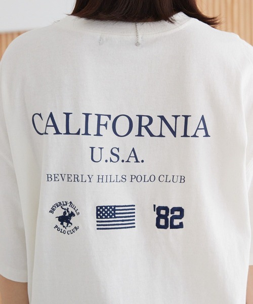 BEVERLY HILLS POLO CLUB(ビバリーヒルズポロクラブ)の「BH.POLO CLUB別注バックプリントTシャツ(Tシャツ/カットソー・レディース・サックスブルー/ブラック/オフホワイト・FREE)」の7枚目の写真