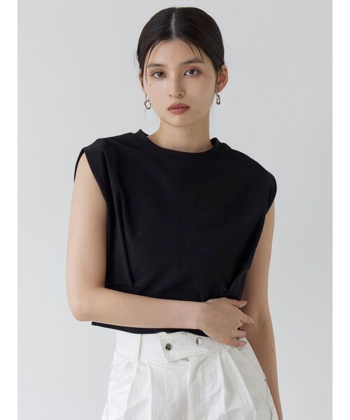 MURUA（ムルーア）の「ウエストタックノースリトップス（Tシャツ/カットソー・レディース・ブルー/イエロー/ブラック/ホワイト・FREE）」の14枚目の写真