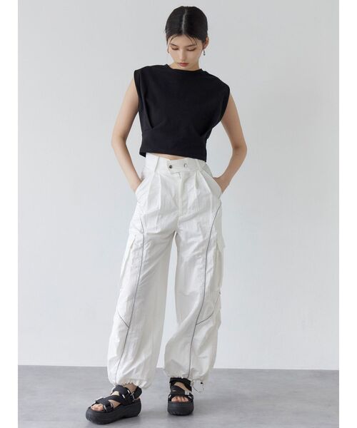 MURUA（ムルーア）の「ウエストタックノースリトップス（Tシャツ/カットソー・レディース・ブルー/イエロー/ブラック/ホワイト・FREE）」の16枚目の写真