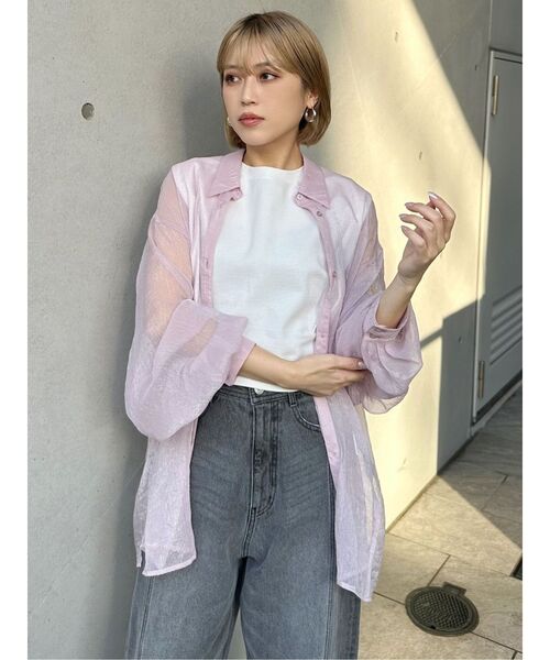 MURUA（ムルーア）の「ウエストタックノースリトップス（Tシャツ/カットソー・レディース・ブルー/イエロー/ブラック/ホワイト・FREE）」の22枚目の写真