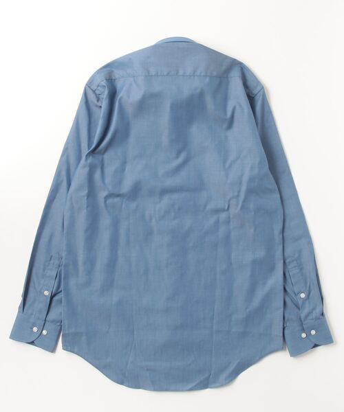 Perfect Suit FActory（パーフェクトスーツファクトリー）の「【ノンアイロン】長袖ワイシャツ【アーバン】デニムライク　ブラック/ブラウン/ブルー（ビジネスシャツ・メンズ・ブルー/ブラック/ブラウン・首回り37cm-裄丈80cm/首回り41cm-裄丈84cm/首回り39cm-裄丈82cm/首回り43cm-裄丈86cm）」の11枚目の写真