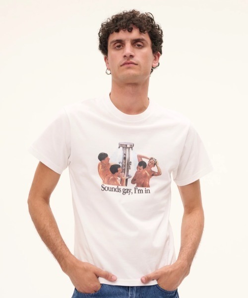 Carne Bollente(カルネボレンテ)の「carne bollente/カルネボレンテ/Sounds Gay Im In(Tシャツ/カットソー・レディース・ホワイト・S)」の1枚目の写真