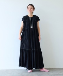 yuni（ユニ ）の「sheer強撚コットン フレアワンピース（ワンピース 