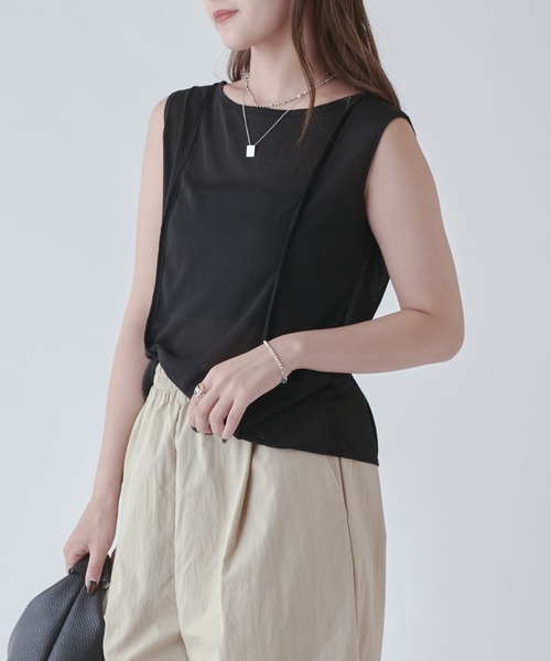 Lui's トップス 中古・古着通販】Lui's (ルイス) ジョーゼットハーフZIP5分袖