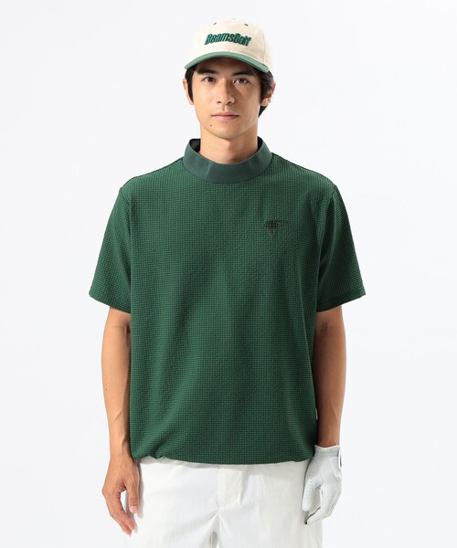 BEAMS GOLF(ビームスゴルフ)の「ORANGE LABEL / ドットエア(R) モックネックシャツ(Tシャツ/カットソー・メンズ・ネイビー/グリーン/グレー・SMALL/MEDIUM/LARGE/X-LARGE)」の1枚目の写真