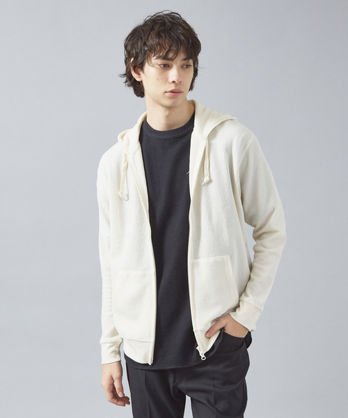 JEMORGAN /ジェーイーモーガン 】軽量ワッフルジップパーカー ダブル
