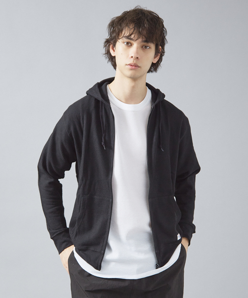 JEMORGAN /ジェーイーモーガン 】軽量ワッフルジップパーカー ダブル