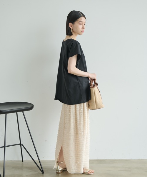 Shelly island（シェリーアイランド）の「フリルティアードIラインスカート（スカート・レディース・ブラック/ホワイト/レッド・FREE）」の8枚目の写真