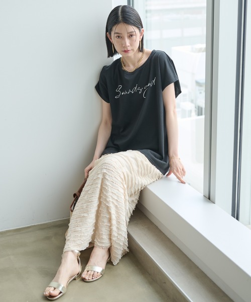 Shelly island（シェリーアイランド）の「フリルティアードIラインスカート（スカート・レディース・ブラック/ホワイト/レッド・FREE）」の11枚目の写真