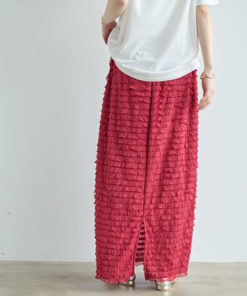 Shelly island（シェリーアイランド）の「フリルティアードIラインスカート（スカート・レディース・ブラック/ホワイト/レッド・FREE）」の22枚目の写真