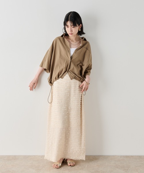 ◆送料・関税無料◆Sandy Liang フリルティアードスカート フリルティアードミニスカートハイウエスト[品番：AGCW0006501