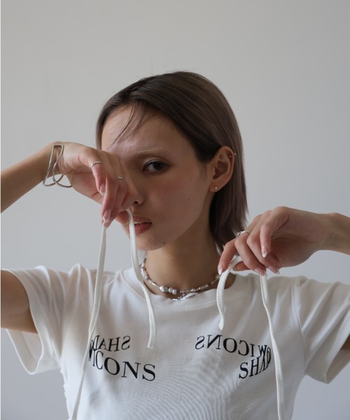 Ulysses(ユリシス)の「サイドシャーリングクロップドTシャツ(Tシャツ/カットソー・レディース・ホワイト/ブラック/ダークグレー/キャメル・F)」の22枚目の写真