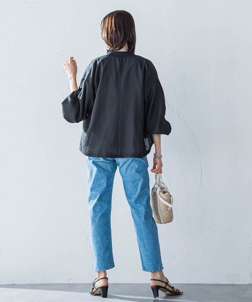 LAUTREAMONT（ロートレアモン）の「【JAPAN BLUE JEANS】テーパードパンツ≪洗濯機で洗える≫（デニムパンツ・レディース・ネイビー/ライトブルー・9号/11号/7号）」の7枚目の写真