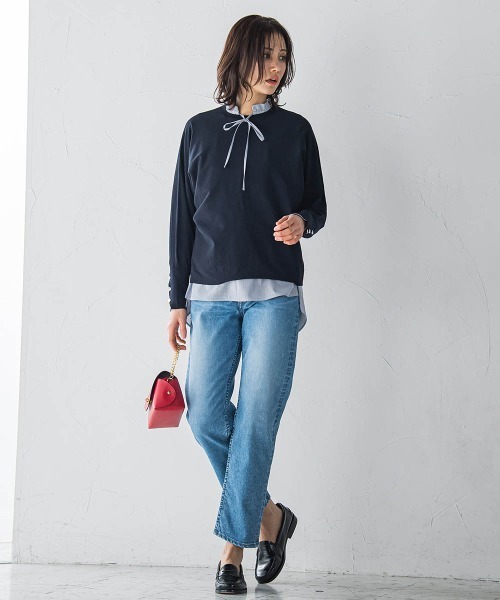 LAUTREAMONT（ロートレアモン）の「【JAPAN BLUE JEANS】テーパードパンツ≪洗濯機で洗える≫（デニムパンツ・レディース・ネイビー/ライトブルー・9号/11号/7号）」の10枚目の写真