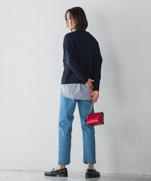 LAUTREAMONT（ロートレアモン）の「【JAPAN BLUE JEANS】テーパードパンツ≪洗濯機で洗える≫（デニムパンツ・レディース・ネイビー/ライトブルー・9号/11号/7号）」の15枚目の写真