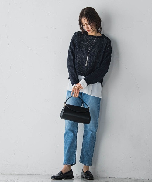 LAUTREAMONT（ロートレアモン）の「【JAPAN BLUE JEANS】テーパードパンツ≪洗濯機で洗える≫（デニムパンツ・レディース・ネイビー/ライトブルー・9号/11号/7号）」の16枚目の写真