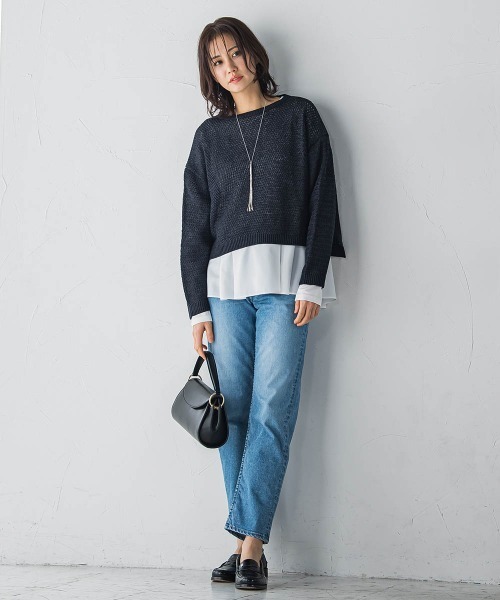 LAUTREAMONT（ロートレアモン）の「【JAPAN BLUE JEANS】テーパードパンツ≪洗濯機で洗える≫（デニムパンツ・レディース・ネイビー/ライトブルー・9号/11号/7号）」の17枚目の写真