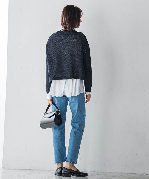 LAUTREAMONT（ロートレアモン）の「【JAPAN BLUE JEANS】テーパードパンツ≪洗濯機で洗える≫（デニムパンツ・レディース・ネイビー/ライトブルー・9号/11号/7号）」の18枚目の写真