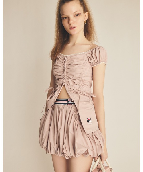 FURFUR（ファーファー）の「【FILAコラボ】パフスリーブトップス（シャツ/ブラウス・レディース・ブラック/ホワイト/ピンク・FREE）」の7枚目の写真