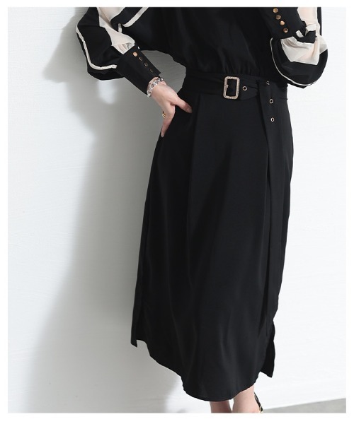 Sawa a la mode(サワアラモード)の「配色ラインワンピース(ワンピース・レディース・ブラック・FREE)」の10枚目の写真