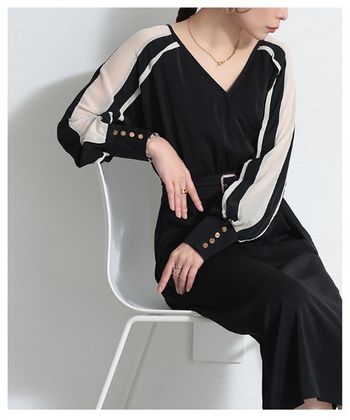 Sawa a la mode(サワアラモード)の「配色ラインワンピース(ワンピース・レディース・ブラック・FREE)」の17枚目の写真