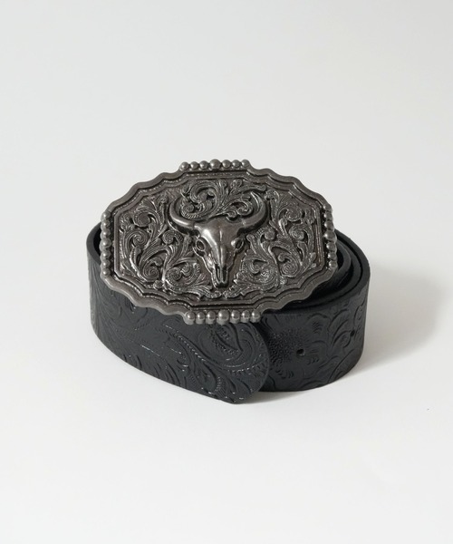 Port(ポート)の「【 Port / ポート 】 ウエスタン エンボス バックル ベルト(ベルト・レディース・ブラウン/ブラック/ブラック系その他・FREE)」の2枚目の写真