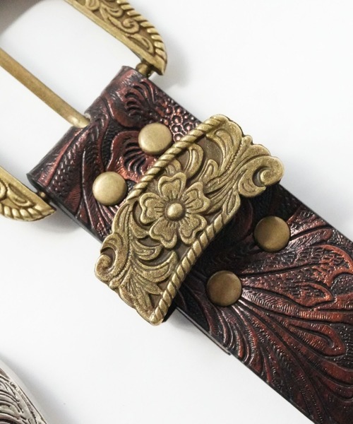 Port(ポート)の「【 Port / ポート 】 ウエスタン エンボス バックル ベルト(ベルト・レディース・ブラウン/ブラック/ブラック系その他・FREE)」の9枚目の写真