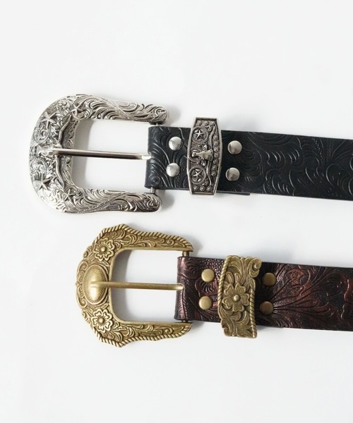 Port(ポート)の「【 Port / ポート 】 ウエスタン エンボス バックル ベルト(ベルト・レディース・ブラウン/ブラック/ブラック系その他・FREE)」の10枚目の写真