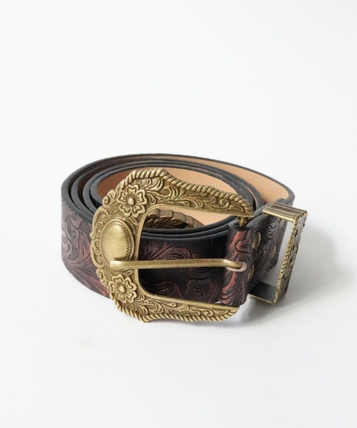 Port(ポート)の「【 Port / ポート 】 ウエスタン エンボス バックル ベルト(ベルト・レディース・ブラウン/ブラック/ブラック系その他・FREE)」の4枚目の写真