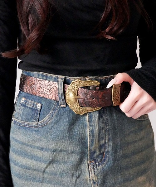 Port(ポート)の「【 Port / ポート 】 ウエスタン エンボス バックル ベルト(ベルト・レディース・ブラウン/ブラック/ブラック系その他・FREE)」の20枚目の写真