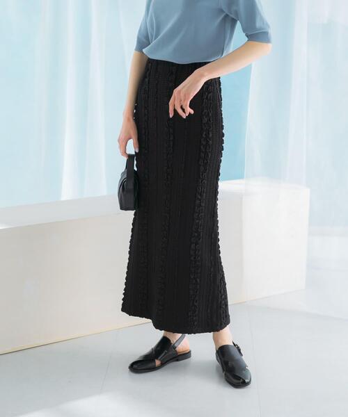 URBAN RESEARCH ROSSO WOMEN(アーバンリサーチ ロッソ)の「ジャガードイージーストレートスカート(スカート・レディース・ブラック/レッド・FREE)」の2枚目の写真