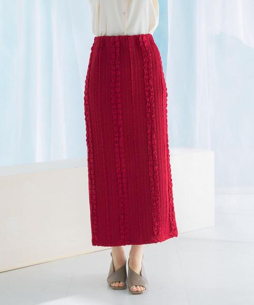 URBAN RESEARCH ROSSO WOMEN(アーバンリサーチ ロッソ)の「ジャガードイージーストレートスカート(スカート・レディース・ブラック/レッド・FREE)」の6枚目の写真