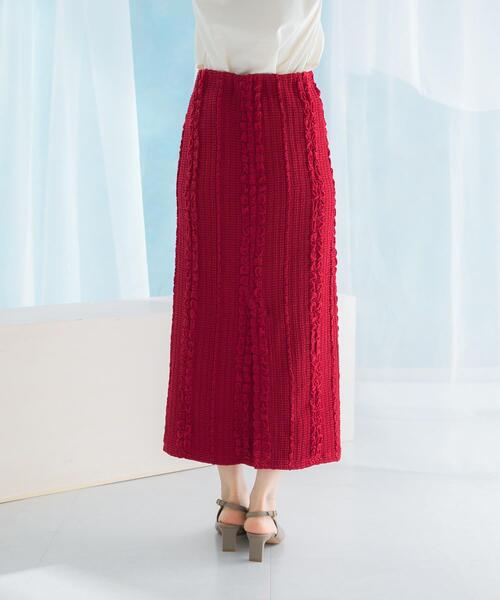 URBAN RESEARCH ROSSO WOMEN(アーバンリサーチ ロッソ)の「ジャガードイージーストレートスカート(スカート・レディース・ブラック/レッド・FREE)」の8枚目の写真