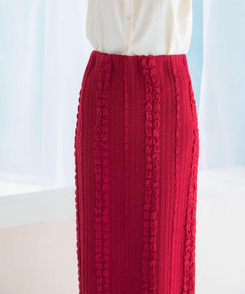 URBAN RESEARCH ROSSO WOMEN(アーバンリサーチ ロッソ)の「ジャガードイージーストレートスカート(スカート・レディース・ブラック/レッド・FREE)」の9枚目の写真