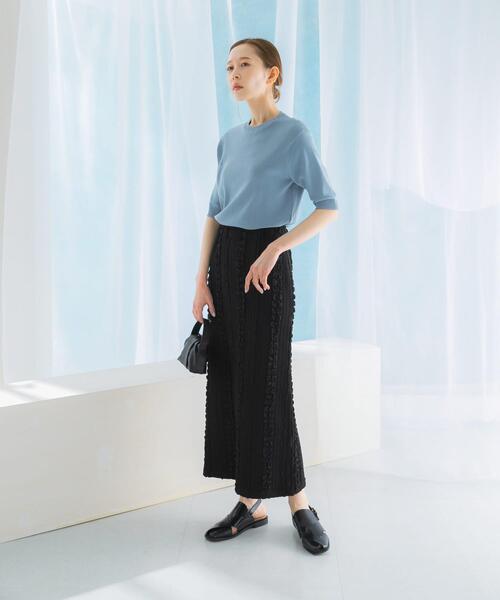 URBAN RESEARCH ROSSO WOMEN(アーバンリサーチ ロッソ)の「ジャガードイージーストレートスカート(スカート・レディース・ブラック/レッド・FREE)」の22枚目の写真