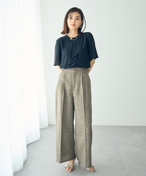 セール】サテンパイピングワイドパンツ（その他パンツ）｜YECCA