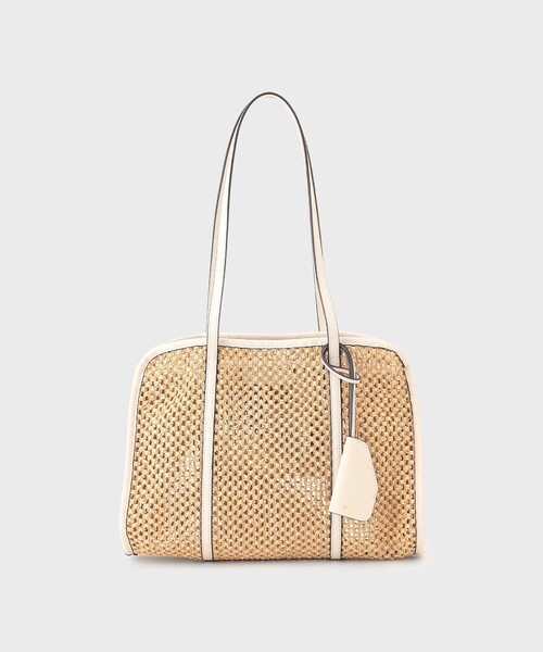 GRACE CONTINENTAL(グレースコンチネンタル)の「ORSETTOスクエアーバッグ(ハンドバッグ・レディース・ホワイト/ブラック・FREE)」の1枚目の写真