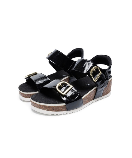 ara（アラ）の「ara/ [12-38510] NORDERNEY-S エナメル×ゴールドバックル 厚底サンダル（サンダル・レディース・ホワイト/ブラック・38/39/35/36/37/40）」の13枚目の写真